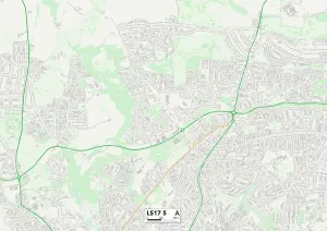 LS - Leeds Drucke: Leeds LS17 5 Karte