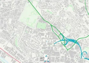 LS - Leeds Drucke: Leeds Ls2 9 Karte