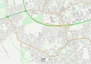LS - Leeds Drucke: Leeds LS28 7 Karte