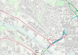 LS - Leeds Drucke: Leeds LS3 1 Karte