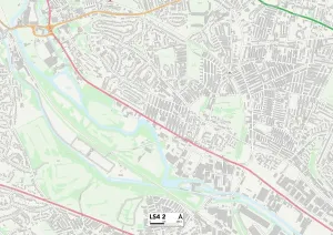 LS - Leeds Drucke: Leeds LS4 2 Karte