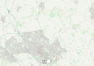 LU - Luton Drucke: Luton LU2 7 Karte
