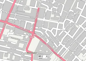 Manchester M2 4 Karte
