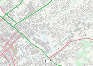 Gerahmter Druck : Manchester M4 6 Karte Gerahmter Druck : Manchester M4 6 Karte