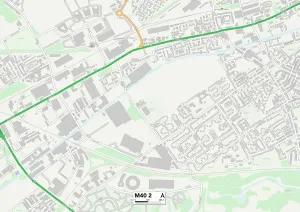 M - Manchester Drucke: Manchester M40 2 Karte
