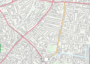 Gerahmter Druck : Hackney N1 3 Karte Gerahmter Druck : Hackney N1 3 Karte