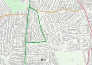 Gerahmter Druck : Hackney N16 7 Karte Gerahmter Druck : Hackney N16 7 Karte