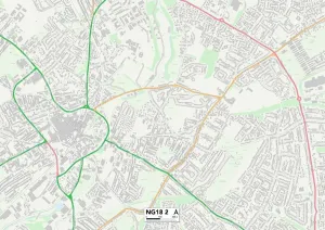 Mansfield NG18 2 Karte