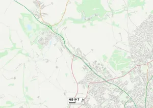 NG - Nottingham Drucke: Mansfield NG19 7 Karte