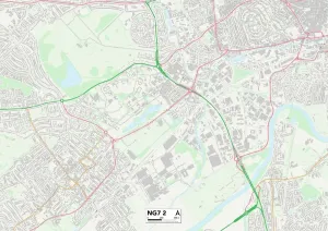 Nottinghan NG7 2 Karte
