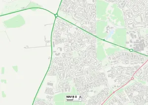 NN - Northampton Drucke: Corby NN18 0 Karte