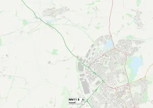 Gerahmter Druck : Daventry NN11 8 Karte Gerahmter Druck : Daventry NN11 8 Karte