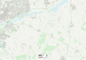 Gerahmter Druck : Daventry NN7 1 Karte Gerahmter Druck : Daventry NN7 1 Karte