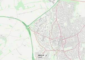 Gerahmter Druck : Kettering NN16 8 Karte