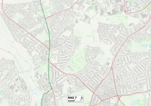 NN - Northampton Drucke: Nordhampton NN2 7 Karte
