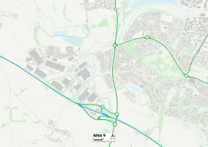 NN - Northampton Drucke: Nordhampton NN4 9 Karte
