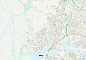 NR - Norwich Drucke: Suffolk NR32 3 Karte