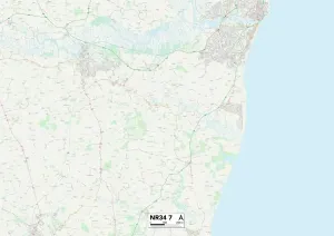 NR - Norwich Drucke: Suffolk NR34 7 Karte