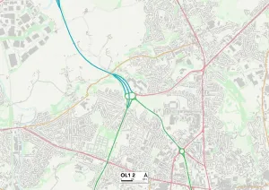 OL - Oldham Drucke: Altstadt, Ol10, Karte
