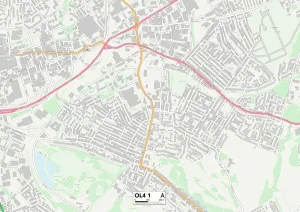 OL - Oldham Drucke: Altstadt OL4 1 Karte