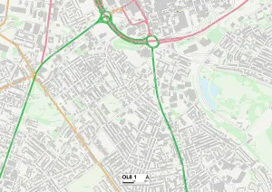 OL - Oldham Drucke: Altstadt OL8 1 Karte