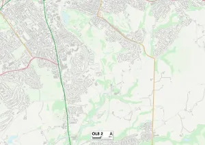 OL - Oldham Drucke: Altstadt OL8 2 Karte