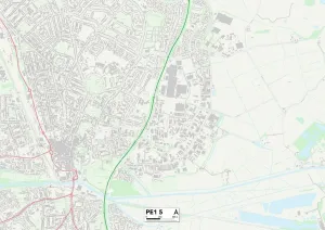 PE - Peterborough Drucke: Peterborough PE1 5 Karte