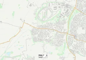 Gerahmter Druck : Süd-Ribble, Pr26 7 Karte Gerahmter Druck : Süd-Ribble, Pr26 7 Karte