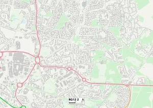 RG - Lesen Drucke: Bracknells Wald RG12 2 Karte