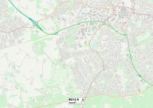 RG - Lesen Drucke: Bracknells Wald RG12 8 Karte