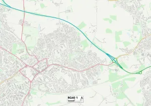 RG - Lesen Drucke: Wokingham RG40 1 Karte