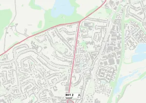 Gerahmter Druck : Reigate und Banstead RH1 2 Karte Gerahmter Druck : Reigate und Banstead RH1 2 Karte