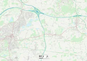 Reigate und Banstead, Rhaiden Bahnstedt RHI 4 Karte