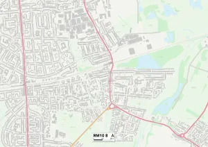 RM - Romford Drucke: Raubahn und Dagenham RM10 8 Karte