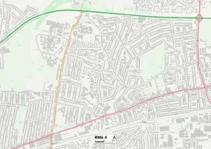 RM - Romford Drucke: Raubahn und Dagenham RM6 4 Karte