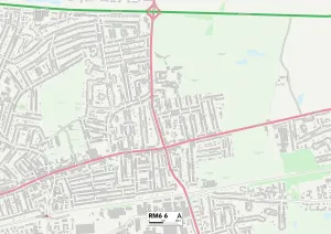 RM - Romford Drucke: Raubahn und Dagenham RM6 6 Karte