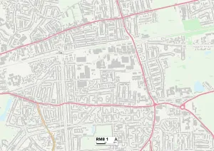 RM - Romford Drucke: Raubahn und Dagenham RM8 1 Karte