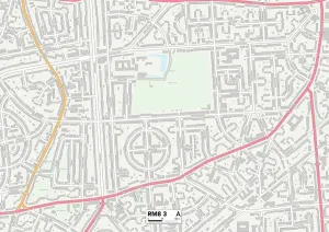 RM - Romford Drucke: Raubahn und Dagenham RM8 3 Karte