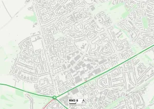 Gerahmter Druck : Havering RM3 8 Karte Gerahmter Druck : Havering RM3 8 Karte