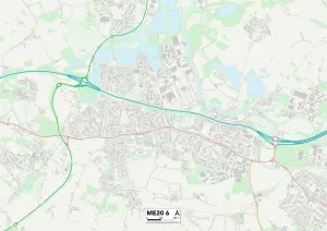 ME - Rochester Drucke: Tonbridge und Malling, ME20 6 Karte