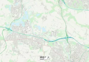 ME - Rochester Drucke: Tonbridge und Malling, ME20 7 Karte