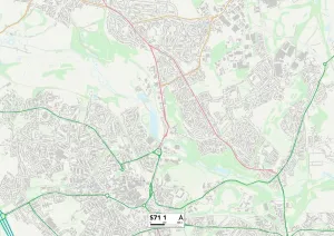 S - Sheffield Drucke: Barnsley S71 1 Karte