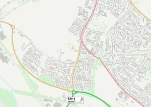 S - Sheffield Drucke: Rotherham S26 4 Karte