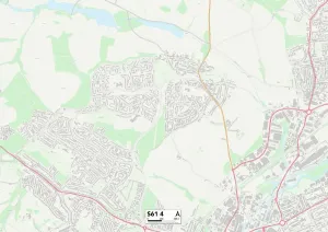 S - Sheffield Drucke: Rotherham S61 4 Karte