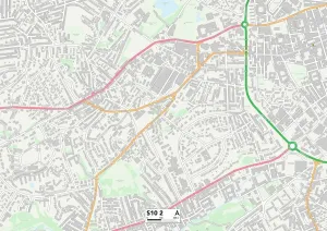 S - Sheffield Drucke: Schifflde S10 2 Karte