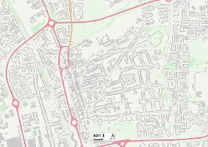 Stevenage SG1 3 Karte