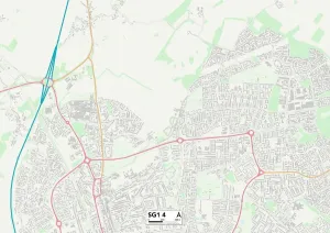 Stevenage SG1 4 Karte