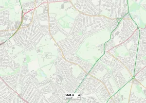 SM - Sutton Drucke: Merton SM4 4 Karte