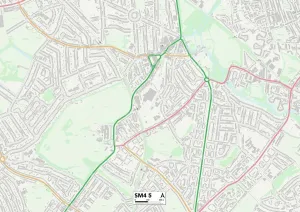 SM - Sutton Drucke: Merton SM4 5 Karte