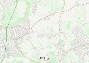 Reigate und Banstead SM7 3 Karte